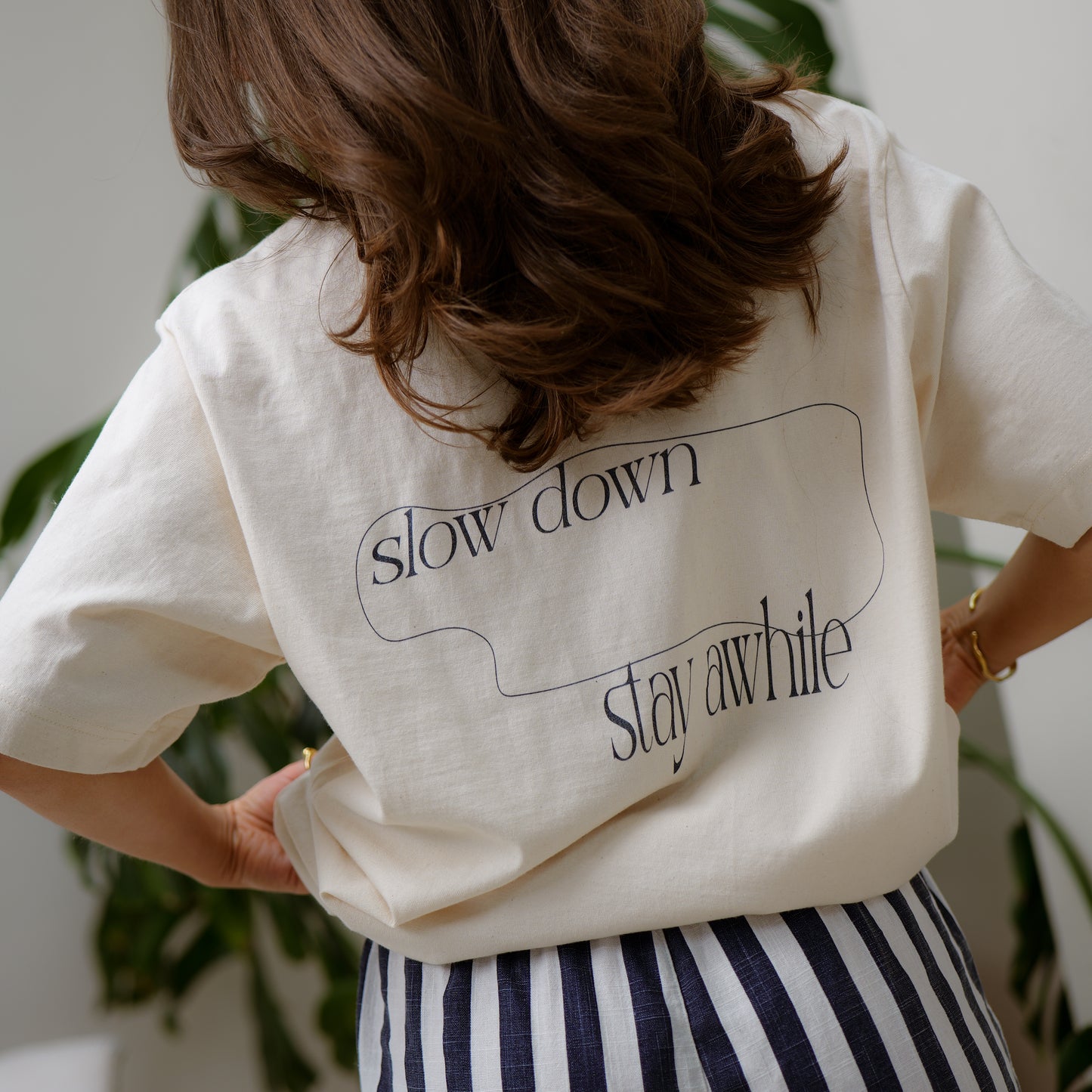 natural oversized tee