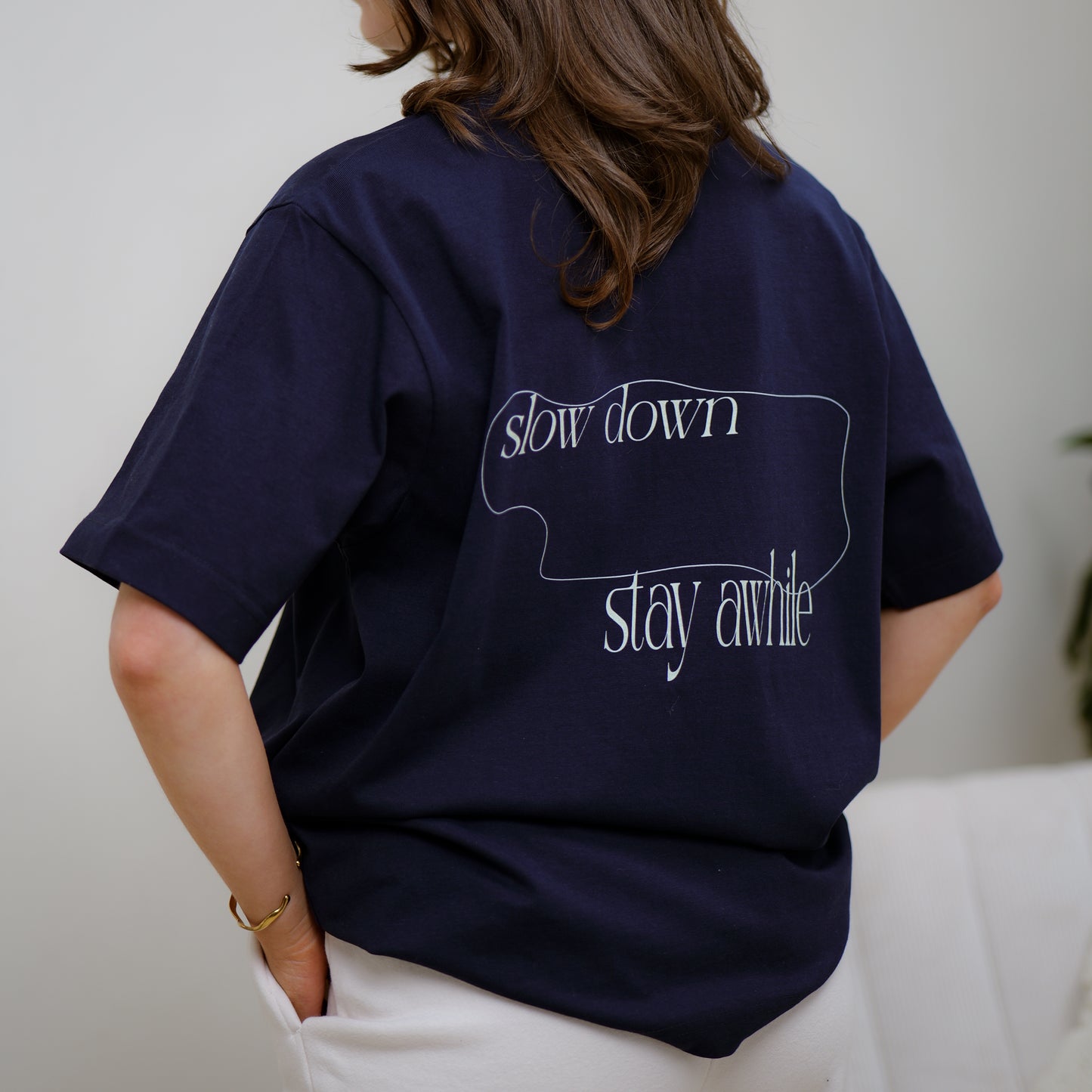 navy oversized tee